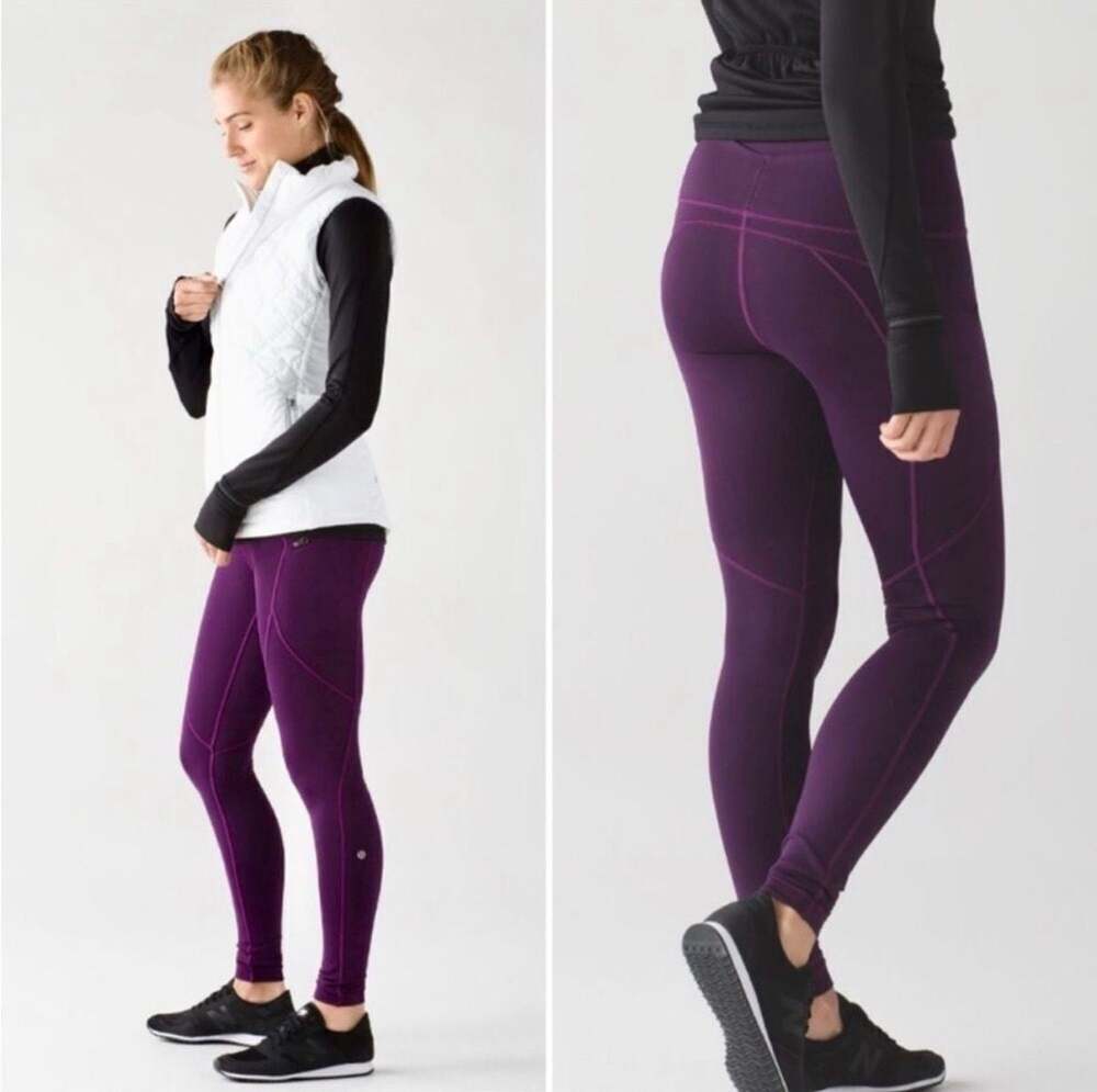 Lululemon Speed Tight V Purple Running Leggings Size 6